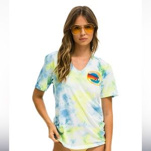Aviator Nation Tie-Dye Venice V-Neck Size XS